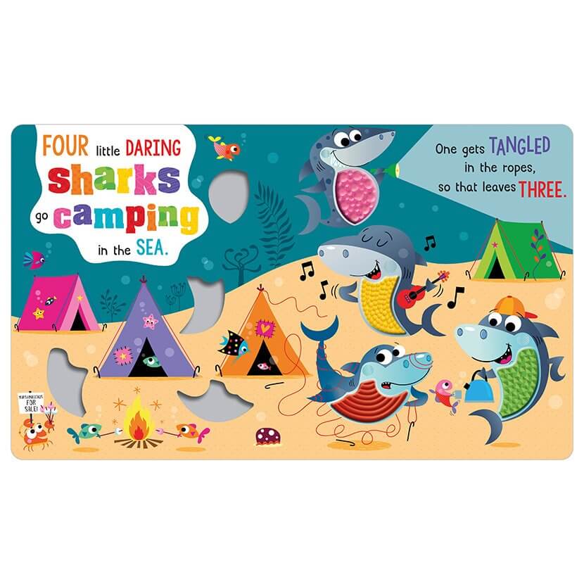 LIBRO SENSORIAL PARA NIÑOS - NUNCA TOQUES A LOS TIBURONES - MAKE BELIEVE IDEAS