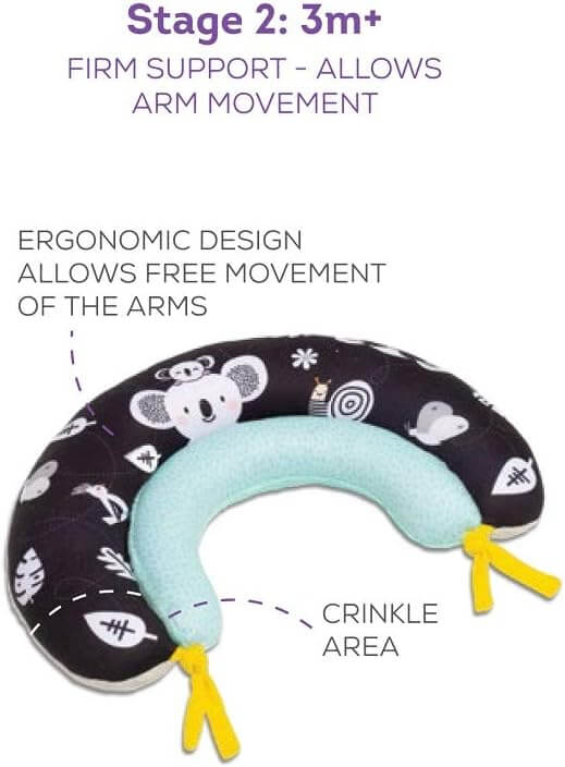 ALMOHADA DE TIEMPO BOCA ABAJO 2 EN 1 TAF TOYS - APOYO ERGONÓMICO PARA EL DESARROLLO DEL BEBÉ