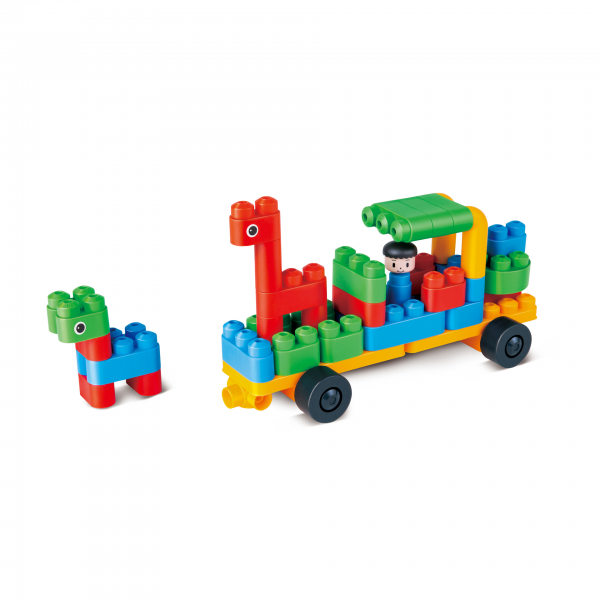 BLOQUES DE CONSTRUCCIÓN PARA NIÑOS - CARROS DEL ZOO