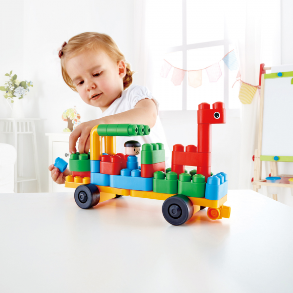 BLOQUES DE CONSTRUCCIÓN PARA NIÑOS - CARROS DEL ZOO