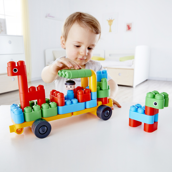 BLOQUES DE CONSTRUCCIÓN PARA NIÑOS - CARROS DEL ZOO