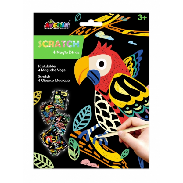 ARTE SCRATCH PARA NIÑOS PAJAROS