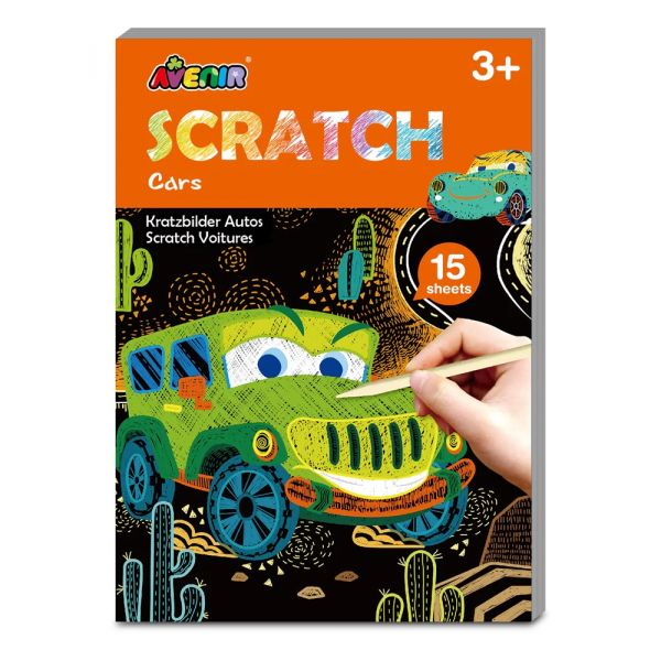 LIBRETA SCRATCH MINI AUTOS PARA NIÑOS AVENIR