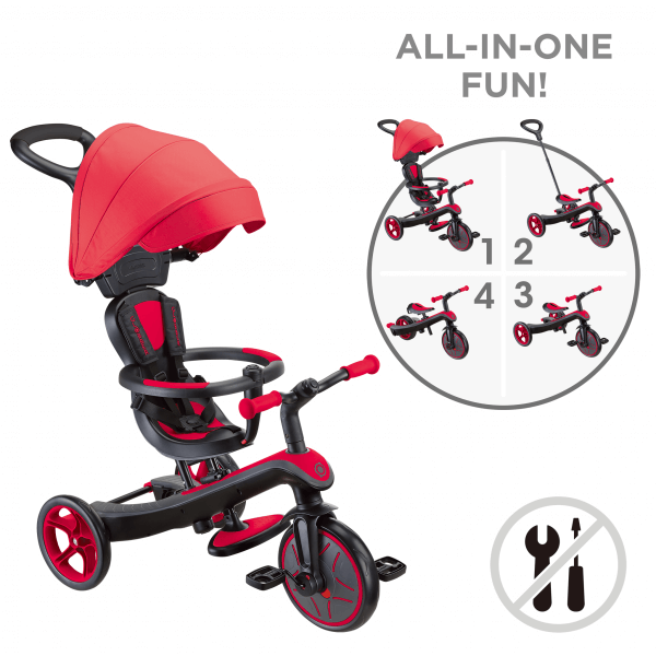 TRICICLO EVOLUTIVO 4 EN 1 EXPLORER TRIKE - ROJO
