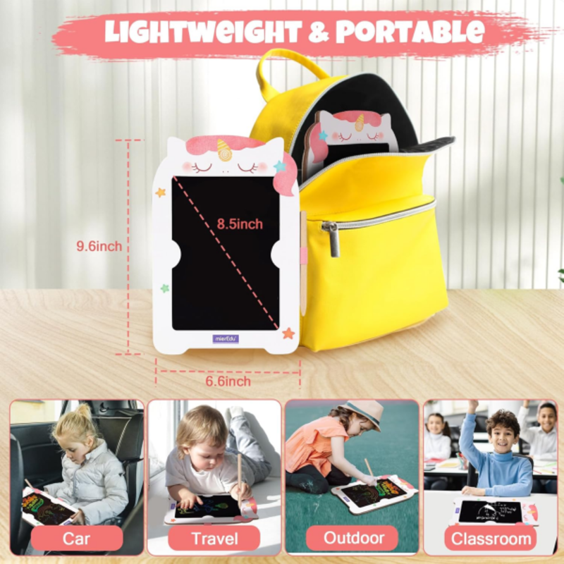 PIZARRA MÁGICA LCD 8.5” INFANTIL UNICORNIO - DIBUJO