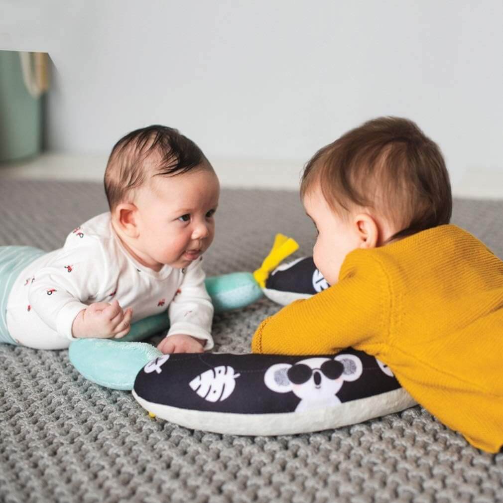 ALMOHADA DE TIEMPO BOCA ABAJO 2 EN 1 TAF TOYS - APOYO ERGONÓMICO PARA EL DESARROLLO DEL BEBÉ