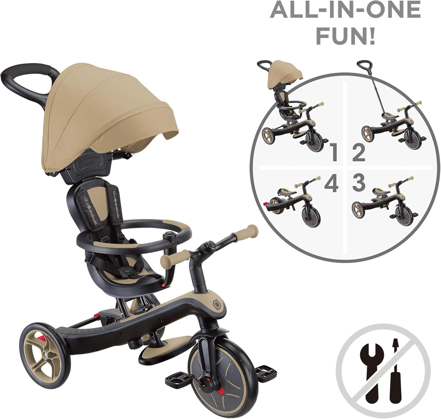 TRICICLO EVOLUTIVO 4 EN 1 EXPLORER TRIKE - TAUPE