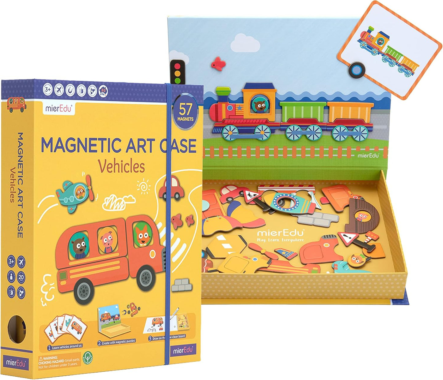 CAJA DE ARTE MAGNÉTICO PARA NIÑOS - VEHICULOS
