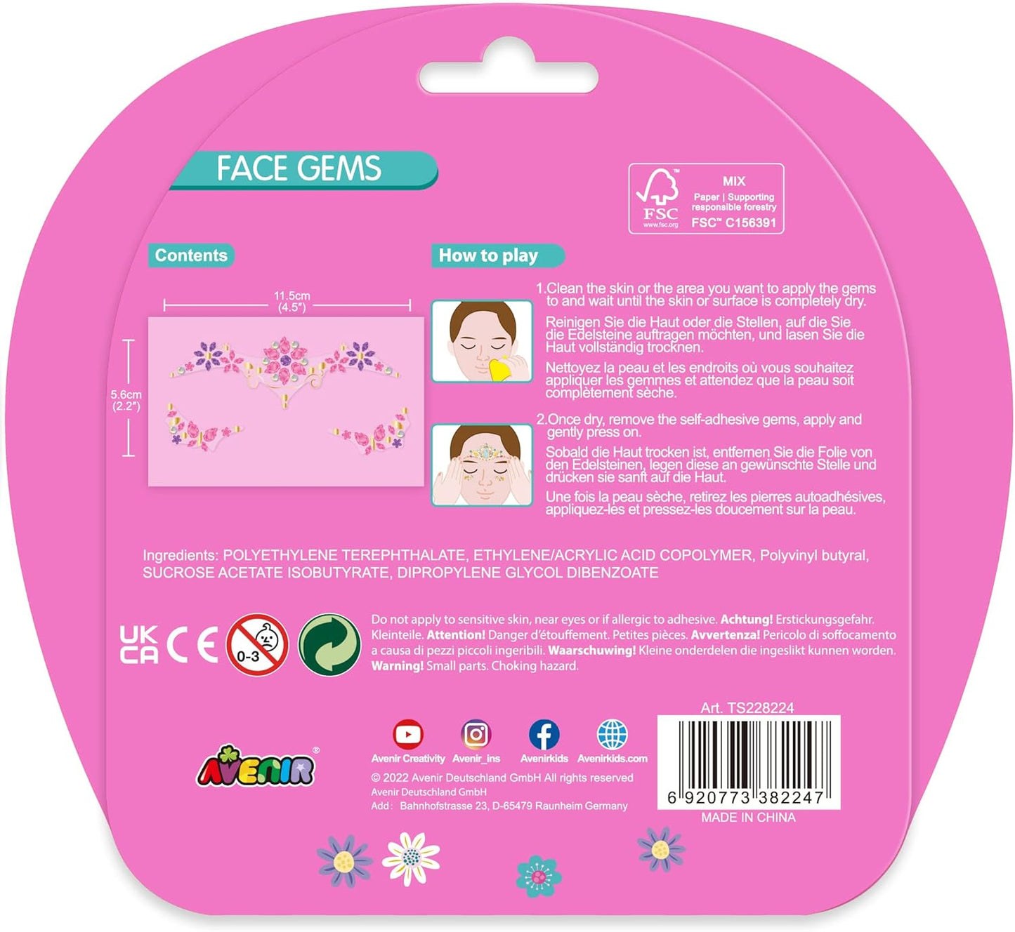 GEMAS FACIALES PARA NIÑAS - FLORES