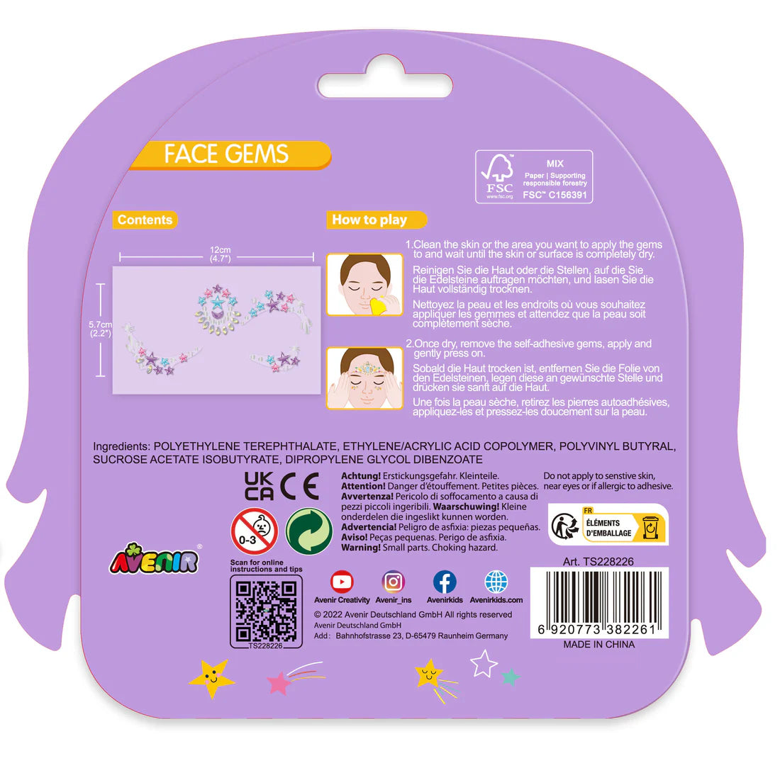 GEMAS FACIALES PARA NIÑAS - ESTRELLAS