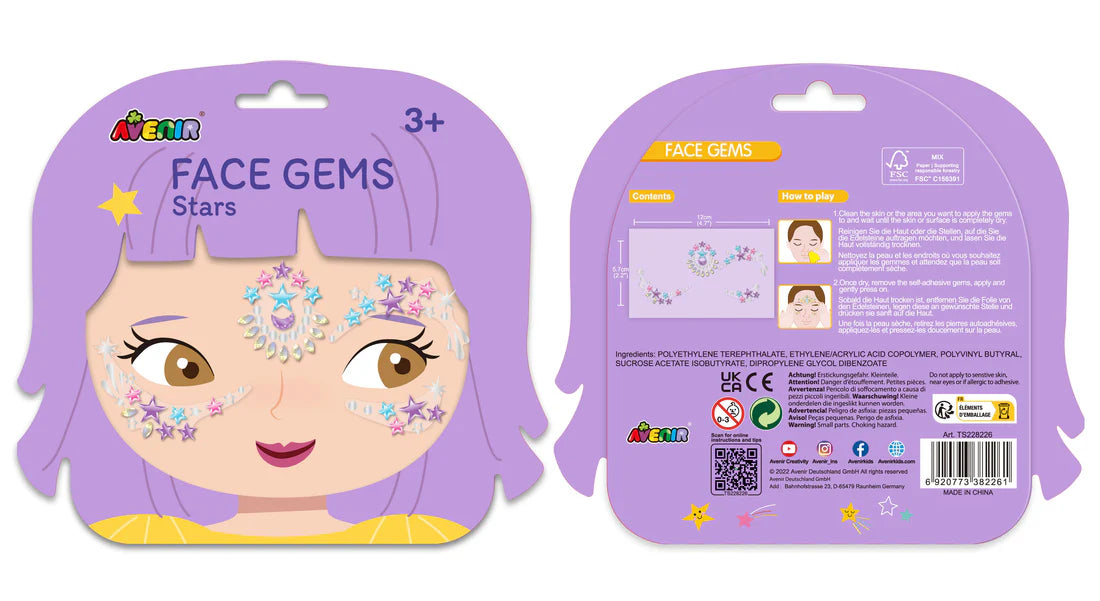 GEMAS FACIALES PARA NIÑAS - ESTRELLAS