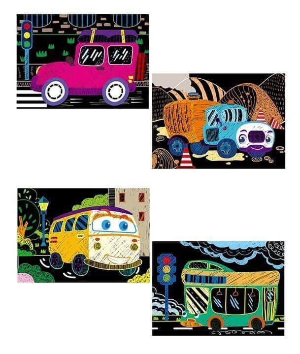 LIBRETA SCRATCH MINI AUTOS PARA NIÑOS AVENIR