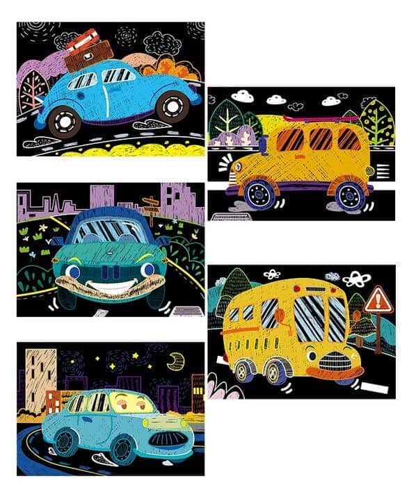 LIBRETA SCRATCH MINI AUTOS PARA NIÑOS AVENIR