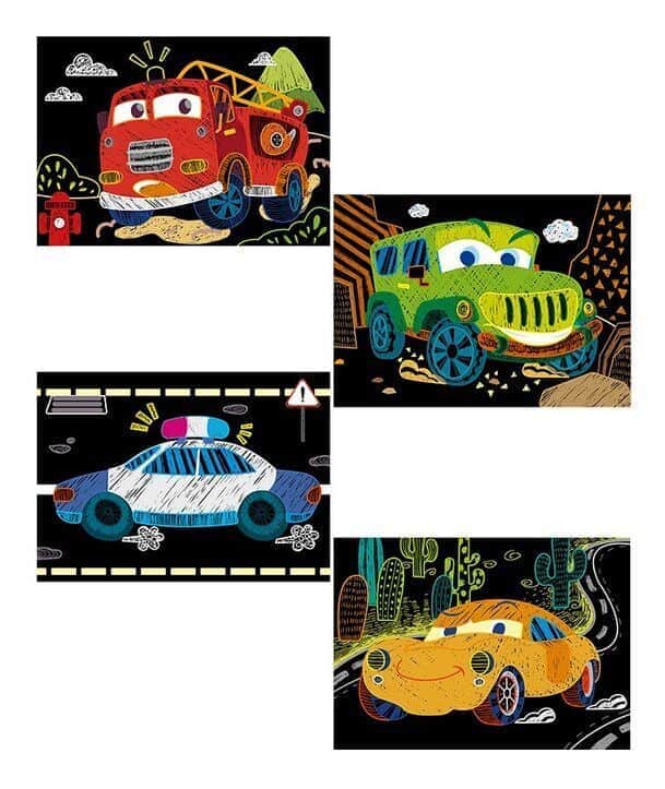 LIBRETA SCRATCH MINI AUTOS PARA NIÑOS AVENIR