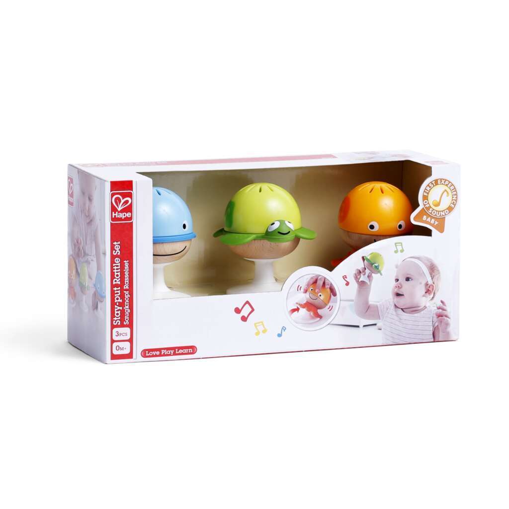 SET DE SONAJEROS CON CHUPAS HAPE - JUEGO SENSORIAL PARA BEBÉS
