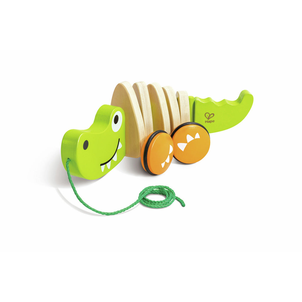 COCODRILO PARA HALAR DE MADERA HAPE - JUGUETE PARA NIÑOS