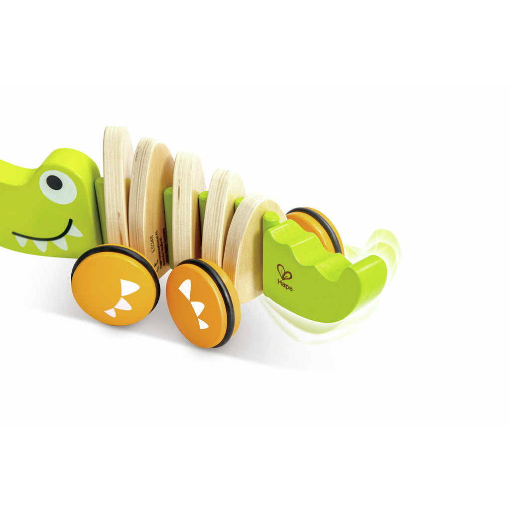 COCODRILO PARA HALAR DE MADERA HAPE - JUGUETE PARA NIÑOS