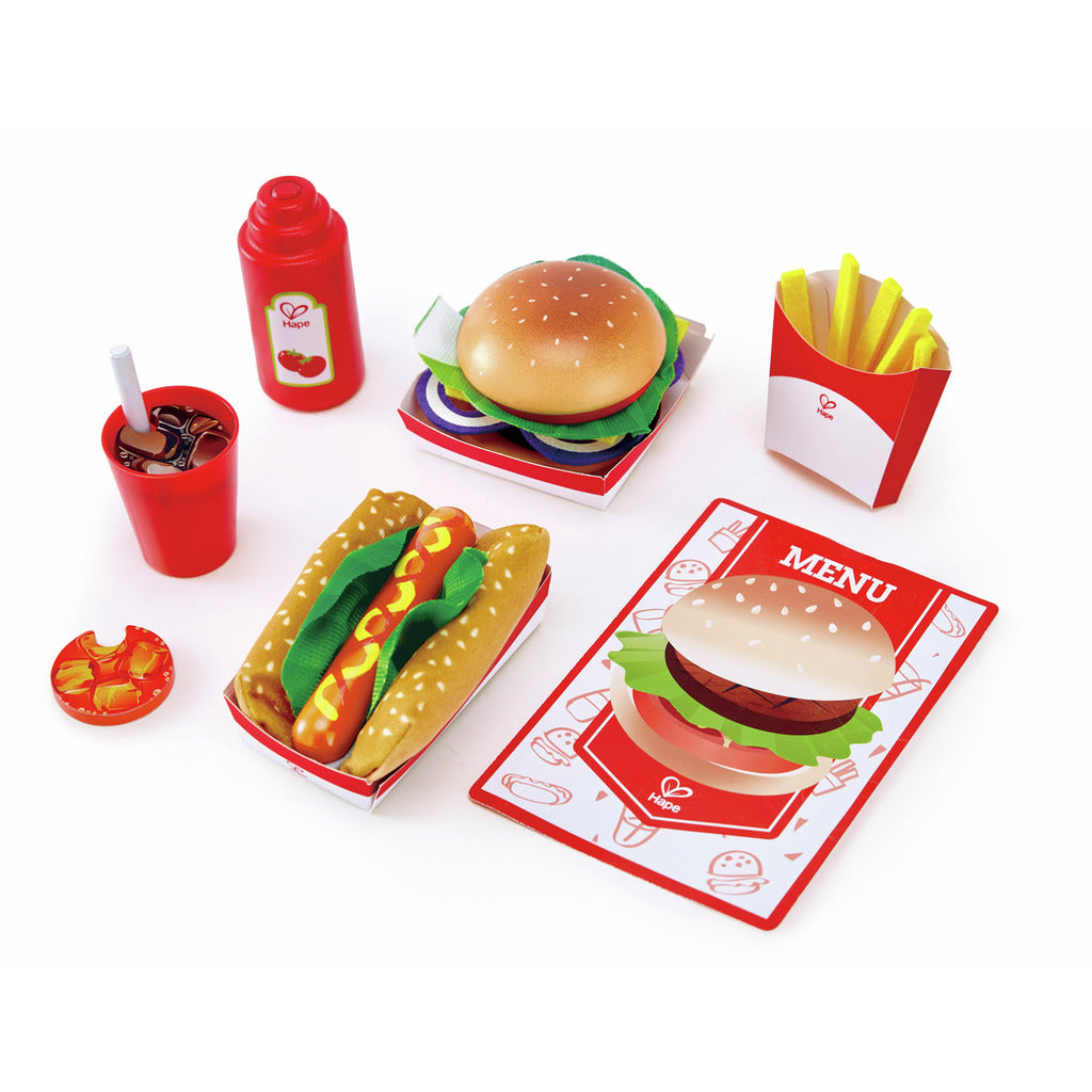 SET PARA NIÑOS DE COMIDA RÁPIDA DE JUGUETE
