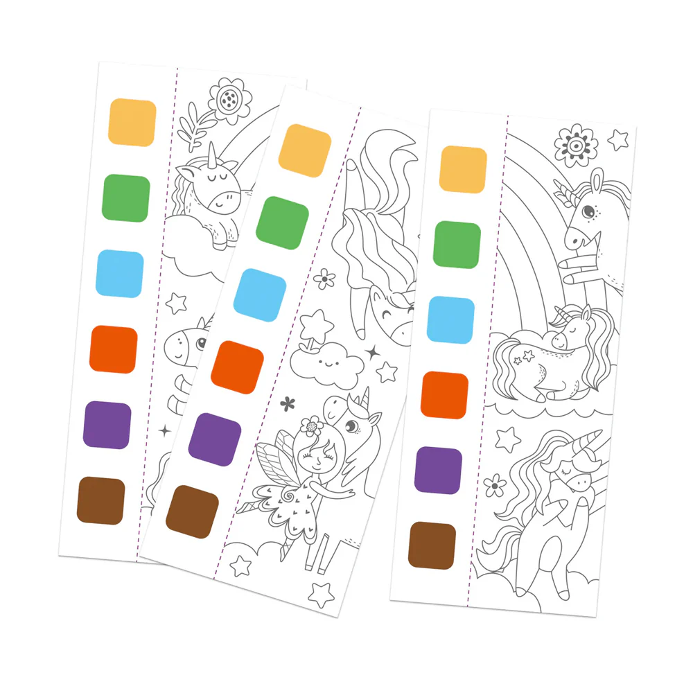 LIBRO DE PINTURA ACUARELA PARA NIÑOS Y NIÑAS DE BOLSILLO - UNICORNIOS