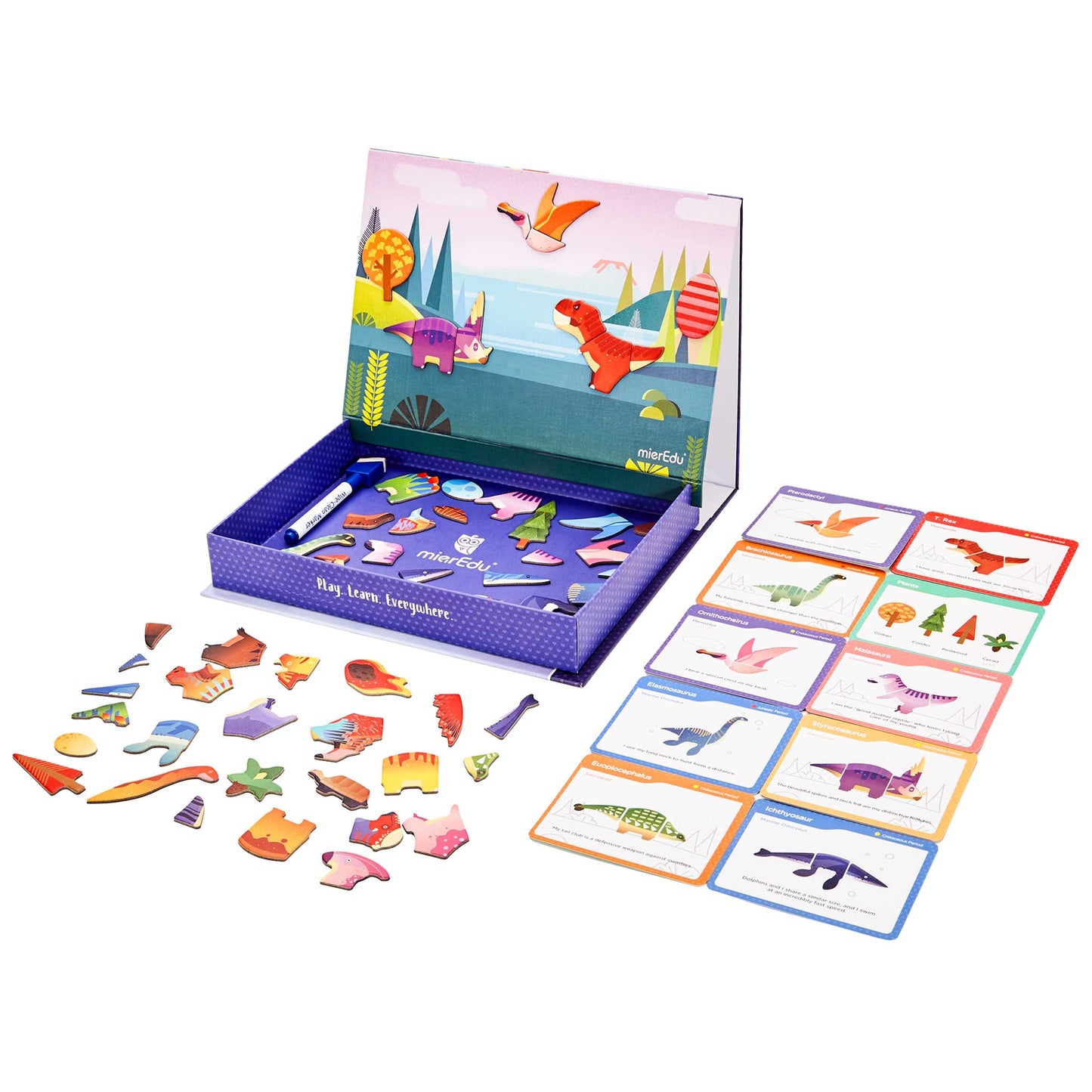 ESTUCHE DE ARTE MAGNÉTICO DINOSAURIOS PARA NIÑOS - JUEGO EDUCATIVO PORTÁTIL