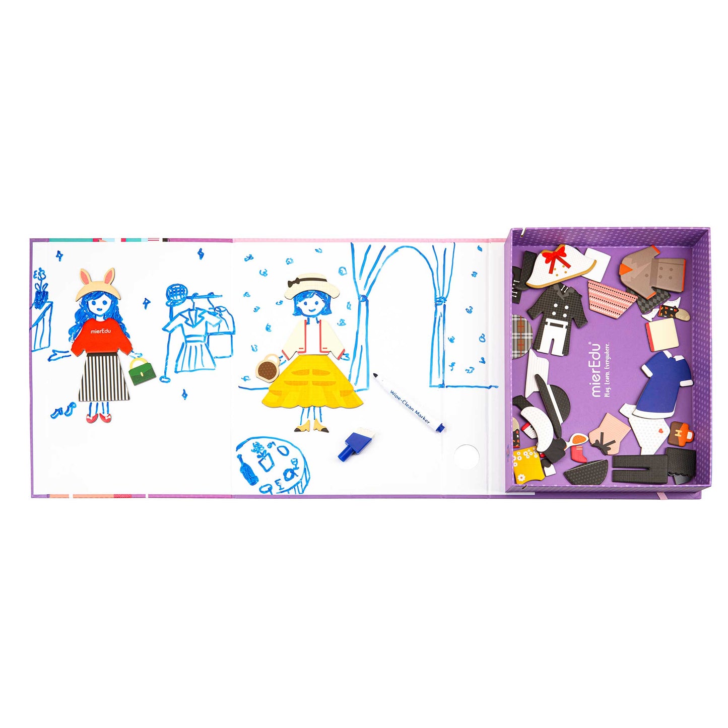 CAJA DE ARTE MAGNÉTICO PARA NIÑAS - VESTIDOS
