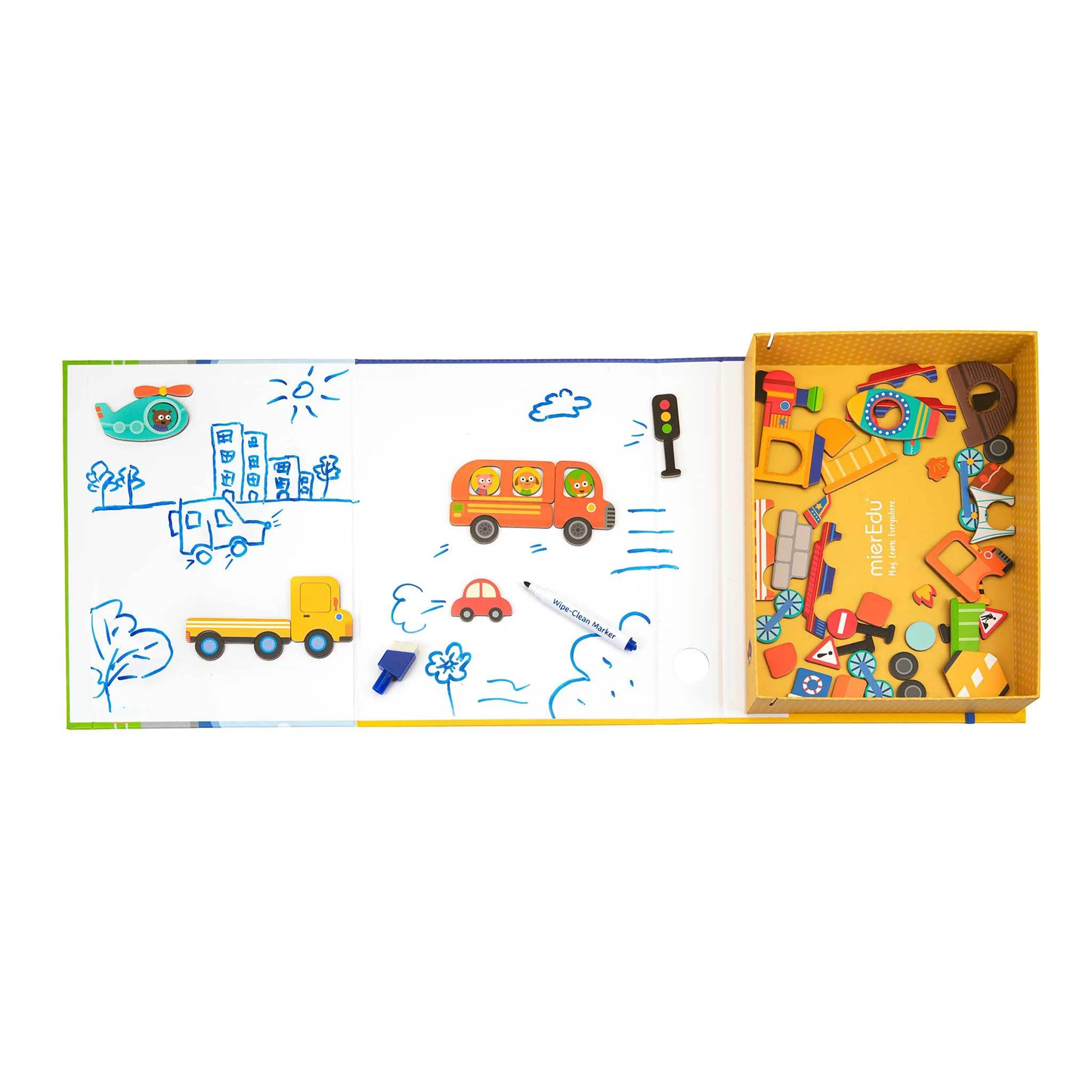 CAJA DE ARTE MAGNÉTICO PARA NIÑOS - VEHICULOS