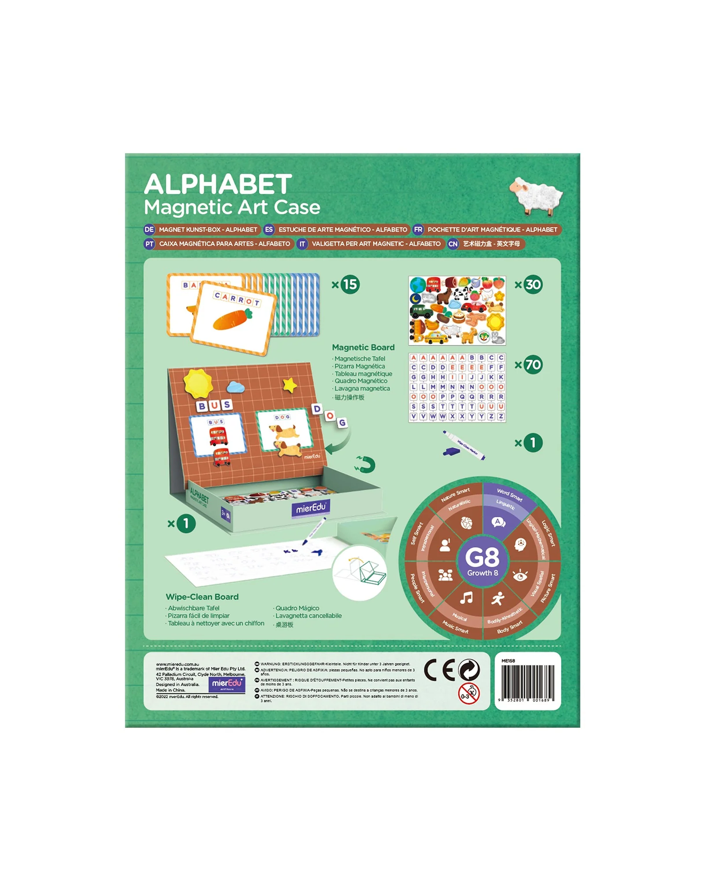 ESTUCHE DE ARTE MAGNÉTICO ALFABETO PARA NIÑOS - JUEGO EDUCATIVO PORTÁTIL
