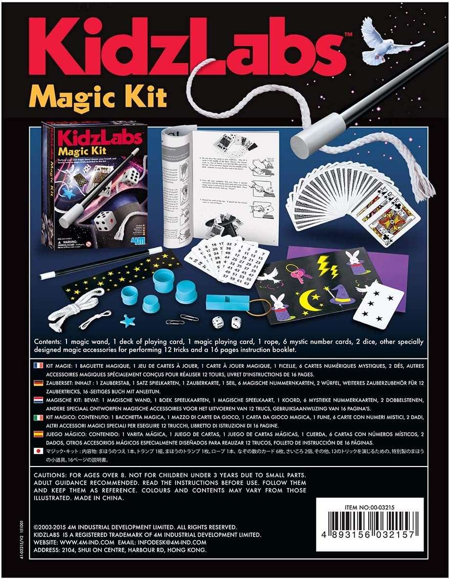 Kit de magia para niños de 8 años. Incluye 12 trucos para desarrollar creatividad, confianza y habilidades sociales. Perfecto para aprender jugando. EL JUGUETERO