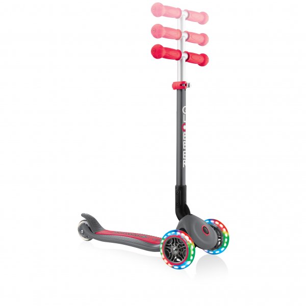 PATINETA PRIMO ROJA/GRIS - LLANTAS LUCES LED-EL JUGUETERO