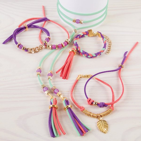 PULSERAS GAMUZA Y DORADO-EL JUGUETERO