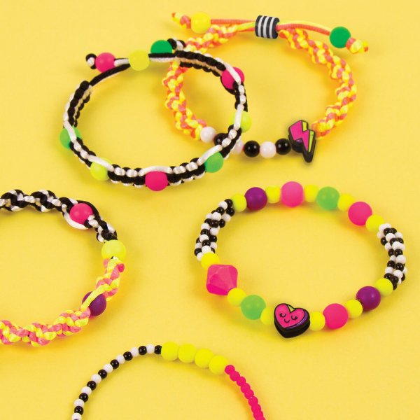 PULSERAS RETRO NEON - BLANCO Y NEGRO-EL JUGUETERO