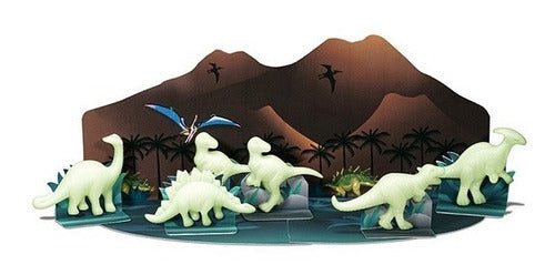 DINOSAURIO 3D FLUORESCENTE - ALUMBRA EN LA OSCURIDAD-EL JUGUETERO