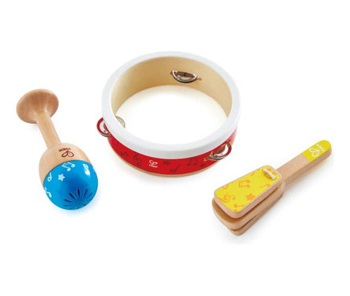 Set Instrumentos Niños Niñas Pandereta Maraca Castañuelas-EL JUGUETERO