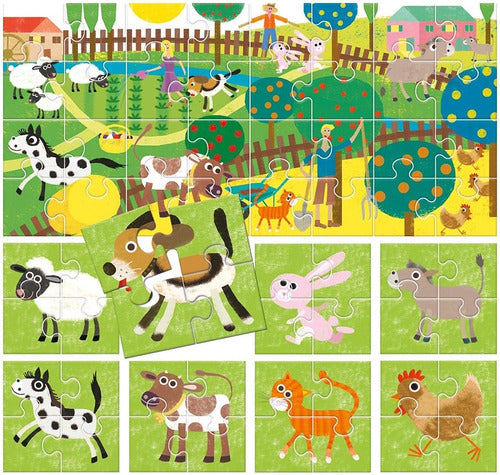 Rompecabezas 8 En 1 -32 Piezas - Niños Niñas - Granja-EL JUGUETERO