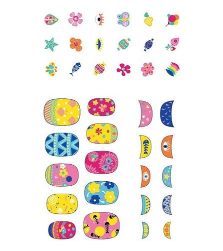STICKERS PARA UÑAS - FLORES-EL JUGUETERO