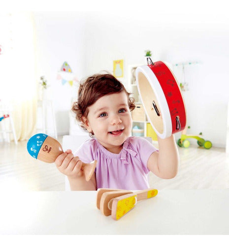 Set Instrumentos Niños Niñas Pandereta Maraca Castañuelas-EL JUGUETERO