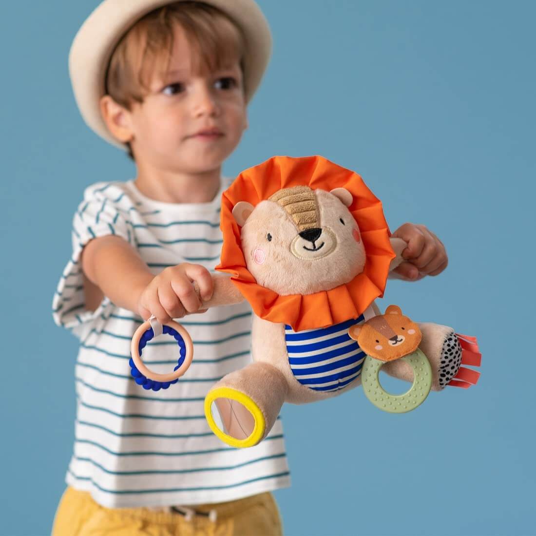 MUÑECO DE ACTIVIDADES LEÓN HARRY TAF TOYS - JUGUETE SENSORIAL PARA BEBÉS