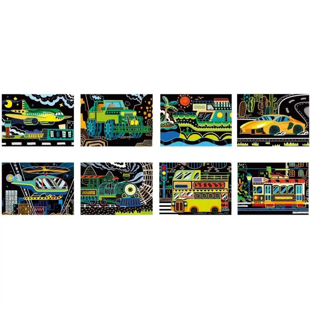 HOJAS DE ARTE SCRATCH - TRANSPORTE
