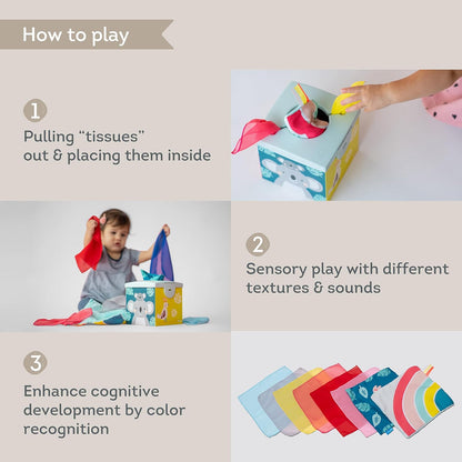CAJA DE PAÑUELOS SENSORIAL KOALA TAF TOYS