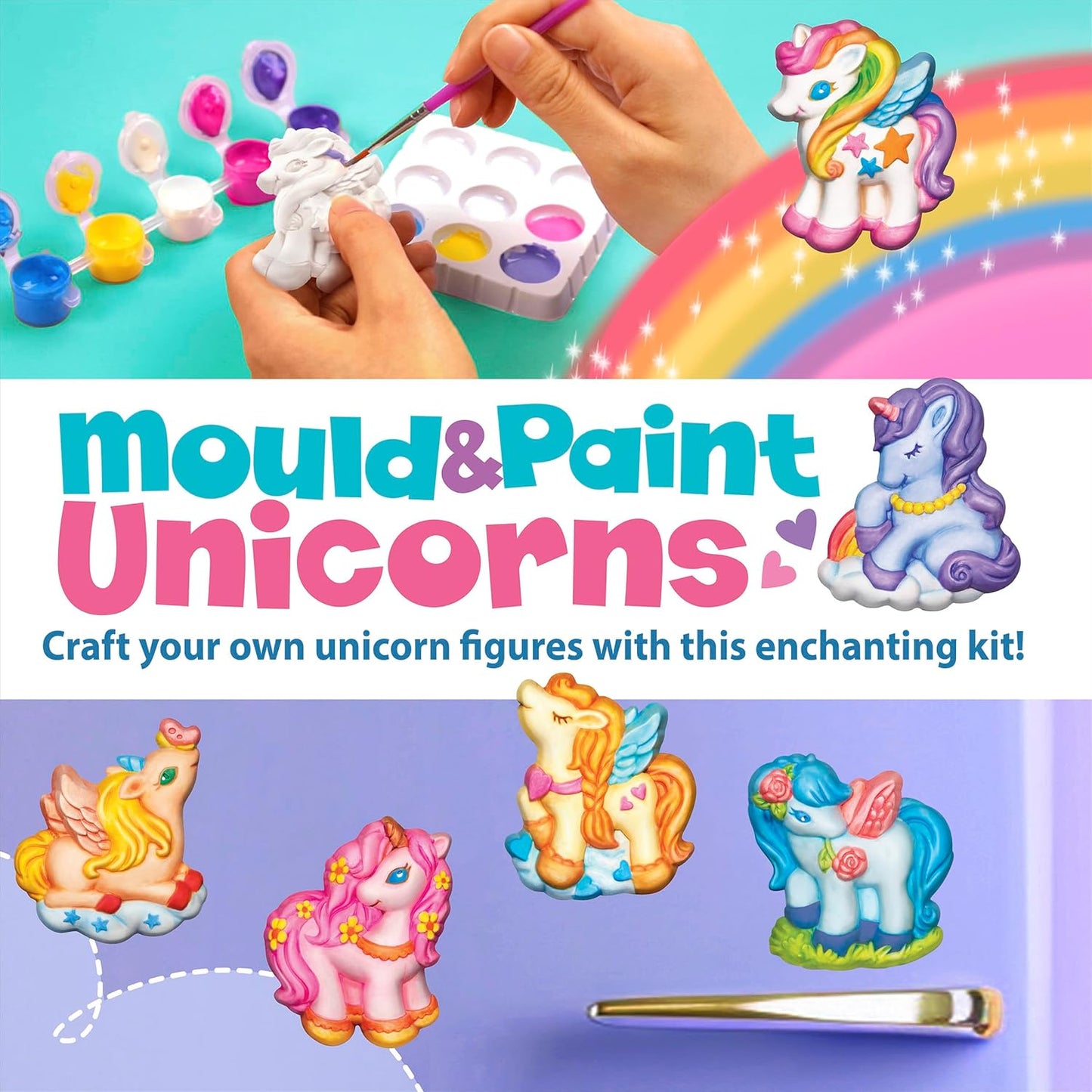 MOLDEA Y PINTA TUS PROPIOS UNICORNIOS - KIT DE MANUALIDADES PARA NIÑOS-EL JUGUETERO