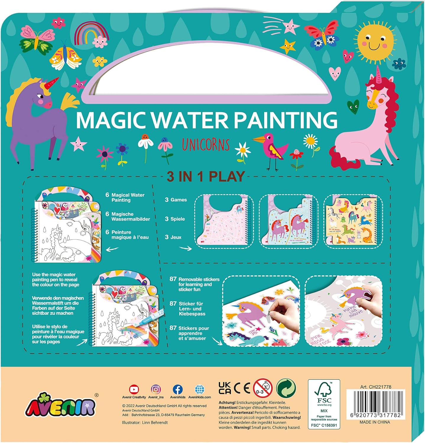 LIBRO DE PINTURA MÁGICA UNICORNIOS