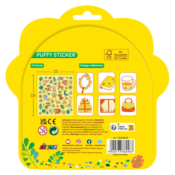 STICKERS ACOLCHADOS ANIMALES