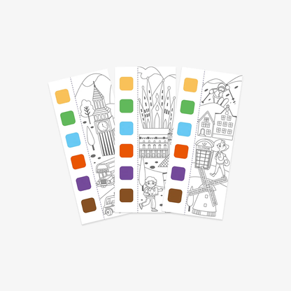 LIBRO DE PINTURA ACUARELA PARA NIÑOS Y NIÑAS DE BOLSILLO - MUNDO