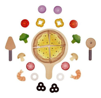 JUEGO DE PIZZA CON INGREDIENTES-EL JUGUETERO