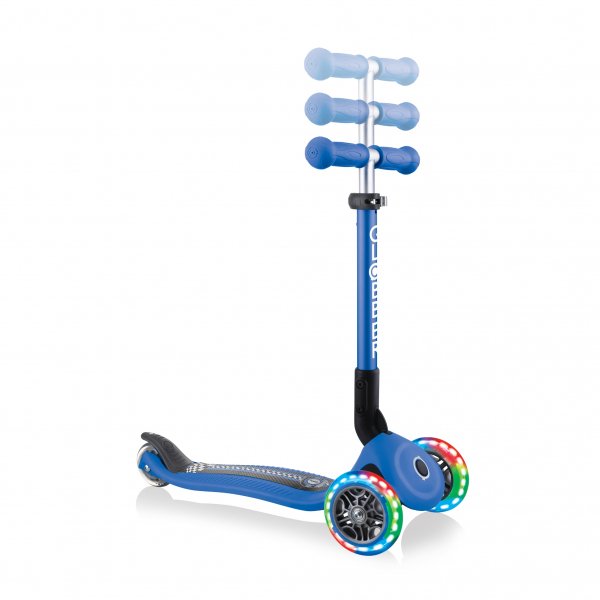 PATINETA JUNIOR LUCES LED AZUL RACING-EL JUGUETERO