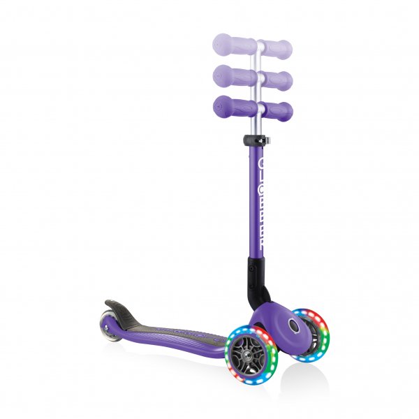 PATINETA JUNIOR LUCES LED VIOLETA-EL JUGUETERO