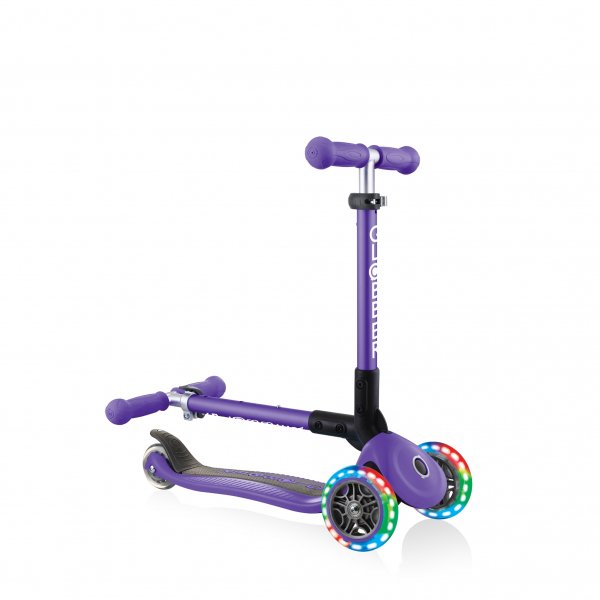 PATINETA JUNIOR LUCES LED VIOLETA-EL JUGUETERO