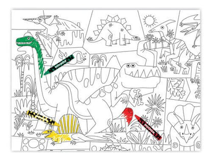 POSTER COLOREAR DINOSAURIOS - STICKERS-EL JUGUETERO