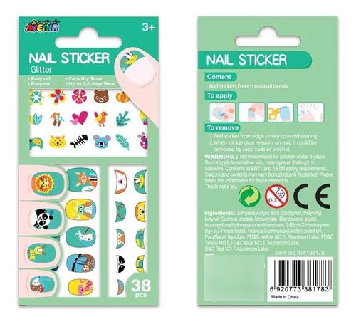 STICKERS PARA UÑAS - ANIMALES-EL JUGUETERO