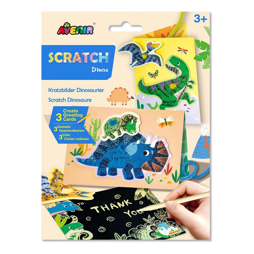 TARJETAS DE FELICITACIÓN - SCRATCH - DINOSAURIOS-EL JUGUETERO